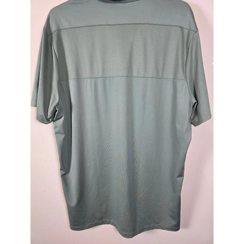 Nike Golf Dri‎ Fit Mens L Gray Short Sleeve Polo OakTree Logo PGA